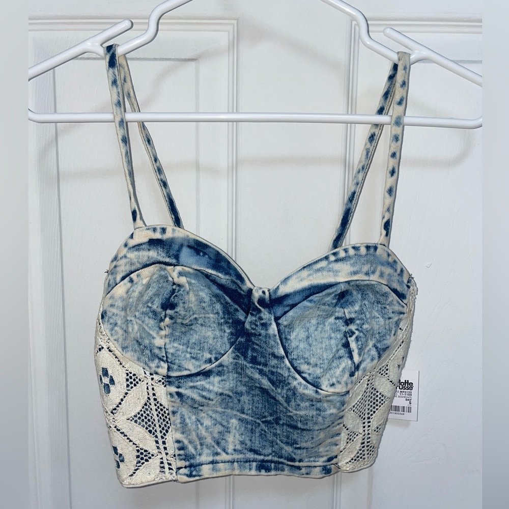 Jean corset crop top